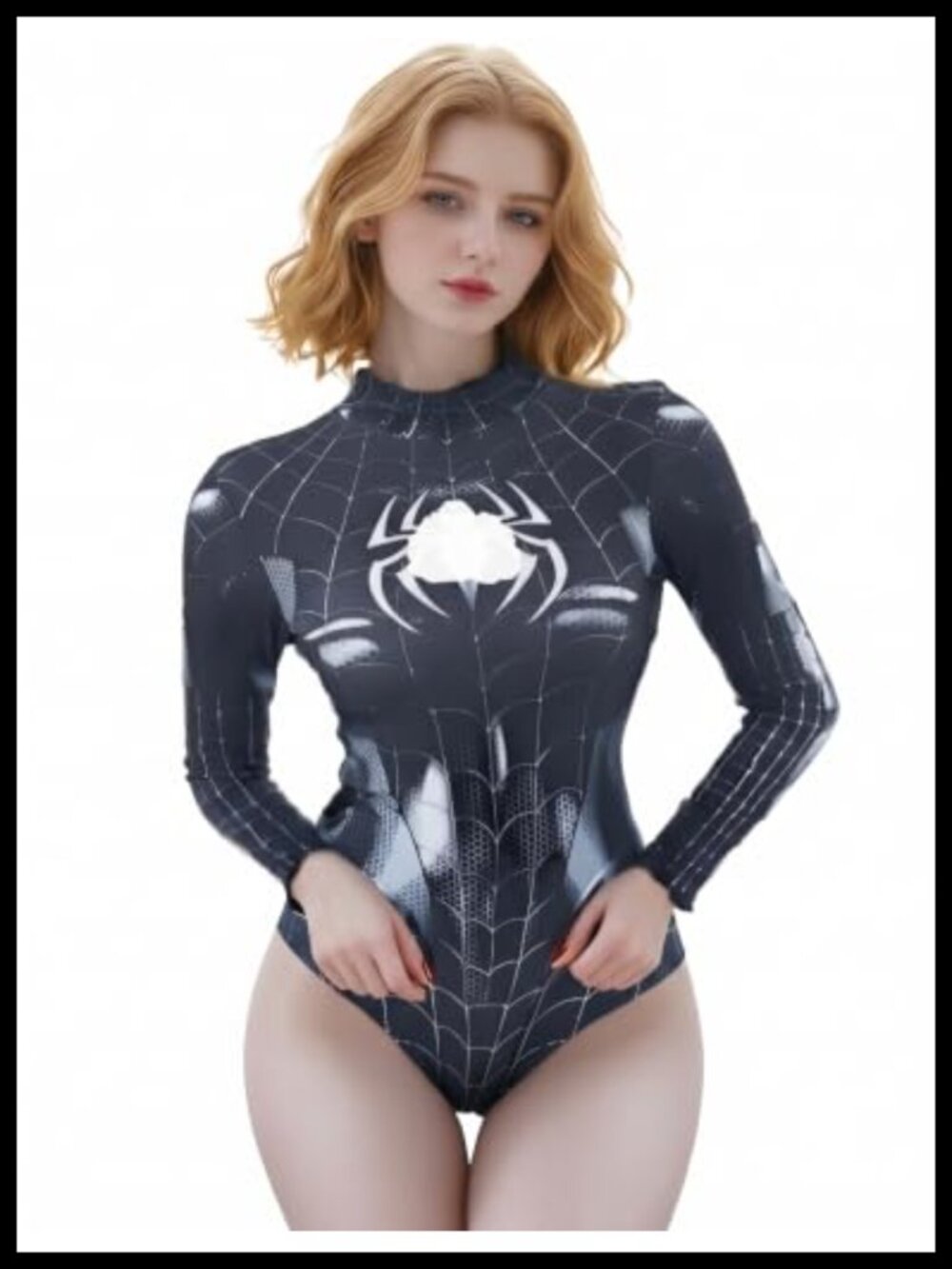 Women One-Piece High Cut Super Hero Cosplay Lingerie Long Sleeves Bodysuit